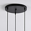 Suspension Victor 3 lumières en verre ambré - ambré et noir