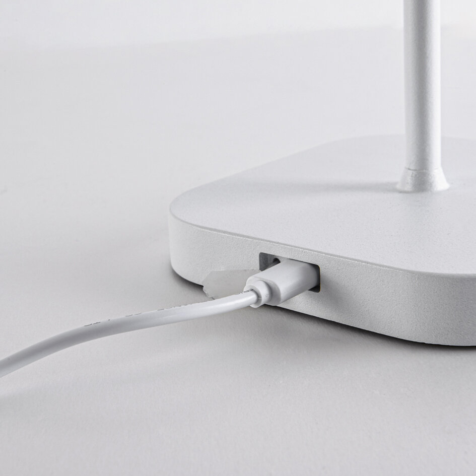 Lampe de table rechargeable et dimmable Robin - blanc mat