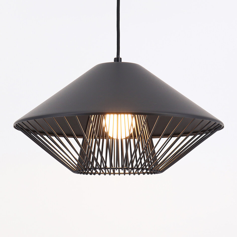 Lampe à suspension moderne Aiva - noire