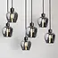 6-lichts hanglamp Arvada - smoke glas