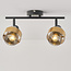 Plafonnier Oro 2 lumières - noir avec détails en bronze