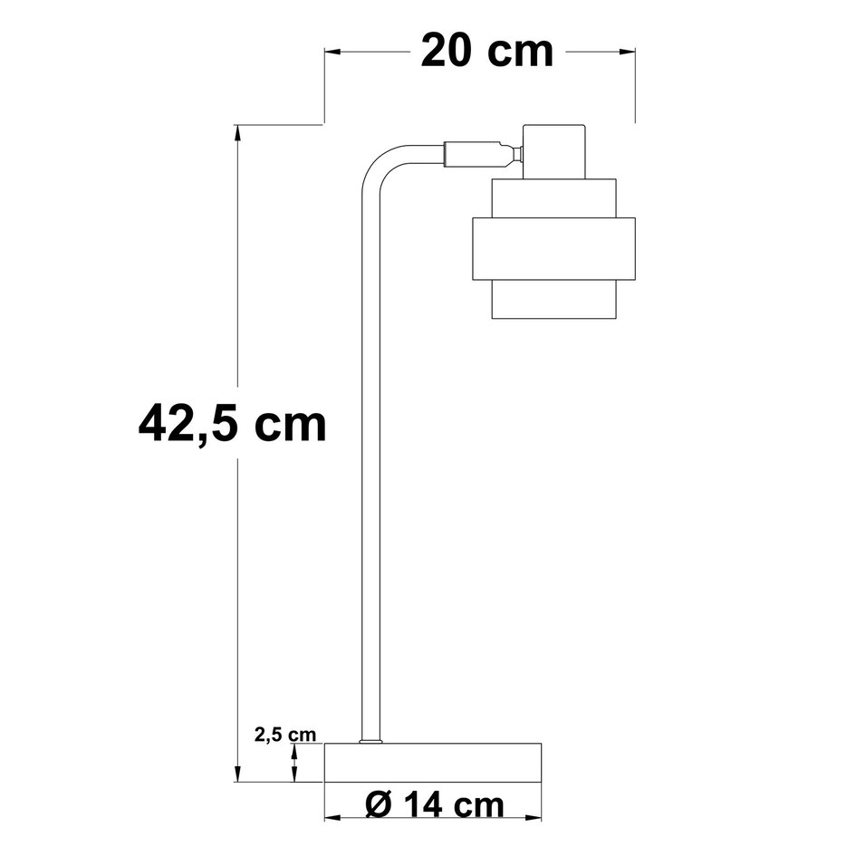Lampe de table rotative noire - Kulta