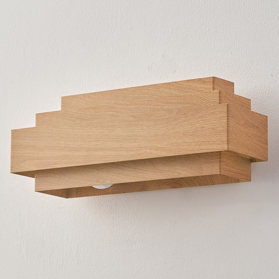 Moderne wandlamp houtoptiek - Kayu