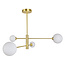 Plafondlamp Stiri 4-lichts goud met melkwit glas