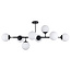 Design plafondlamp Osem met melkwit glazen bollen - zwart