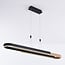 3-staps dimbare design hanglamp Lilia - zwart en houtfineer met geïntegreerde LED