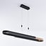 3-staps dimbare design hanglamp Lilia - zwart en houtfineer met geïntegreerde LED