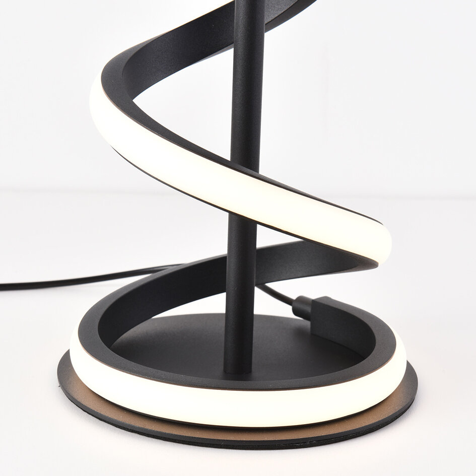 Moderne gedraaide tafellamp Caz - zwart