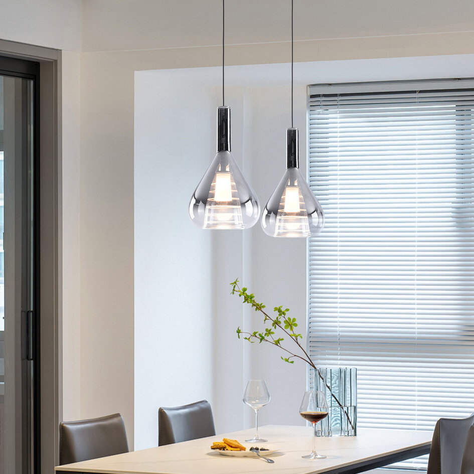 3-staps dimbare hanglamp van smoke glas - Lieve
