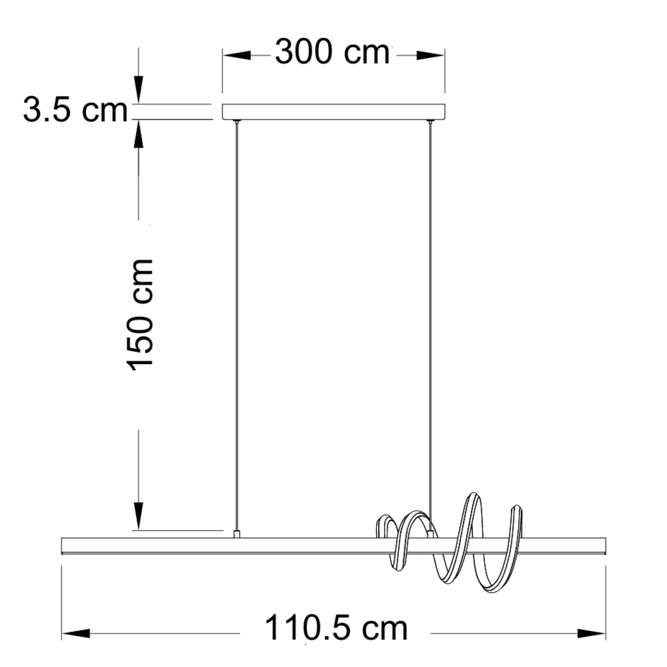 Suspension design gris foncé à intensité variable - Merle