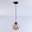 Lampe suspendue avec verre ambré, 1 lumière - Maja