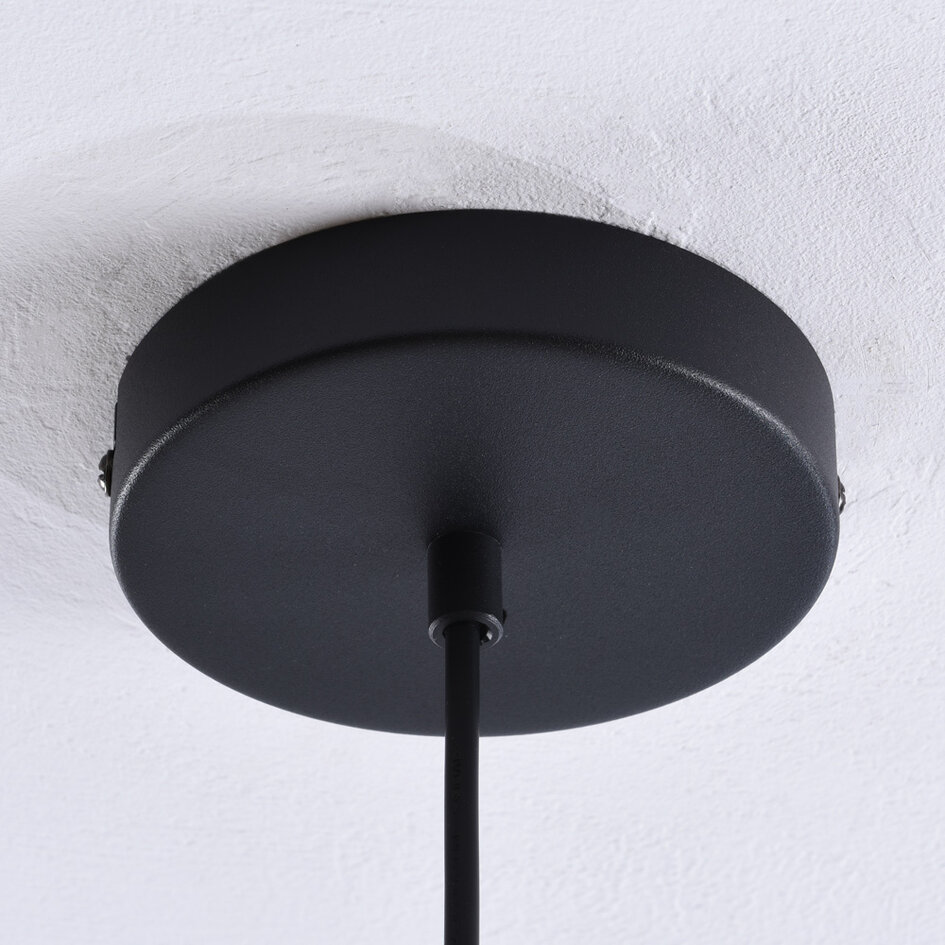 Lampe suspendue avec verre ambré, 1 lumière - Maja