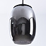 Zwarte hanglamp Nadine met smoke grijs glas en 3-staps dim