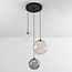 Suspension 3 lumières Luminor - verre fumé, ambré et transparent