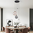 4-lichts hanglamp Luminor - smoke, amber en transparant glas