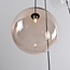 4-lichts design hanglamp Luminor met diverse glazen bollen
