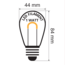 Prikkabel set met 1 watt, dimbare U-vorm LED filament lampen