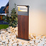 Lampe d'extérieur sur pied avec spot inclinable Jidde - aspect bois
