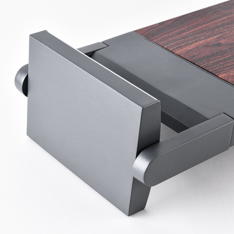 Lampe d'extérieur sur pied avec spot inclinable Jidde - aspect bois