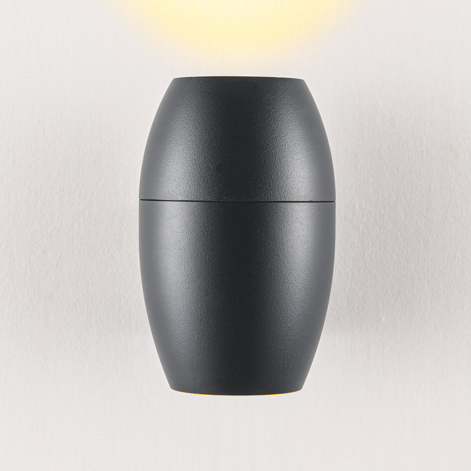 Ovale buitenwandlamp - zwart