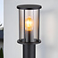 Lampadaire avec verre fumé - Penn - noir 60 cm