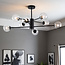 Design zwarte plafondlamp met transparant glas - 8-lichts Idaho