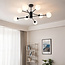 Design zwarte plafondlamp met melkwit glas - 8-lichts Idaho