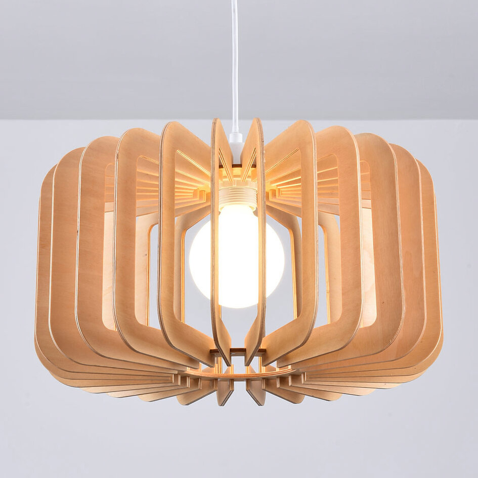 Houten hanglamp Inzai - rond