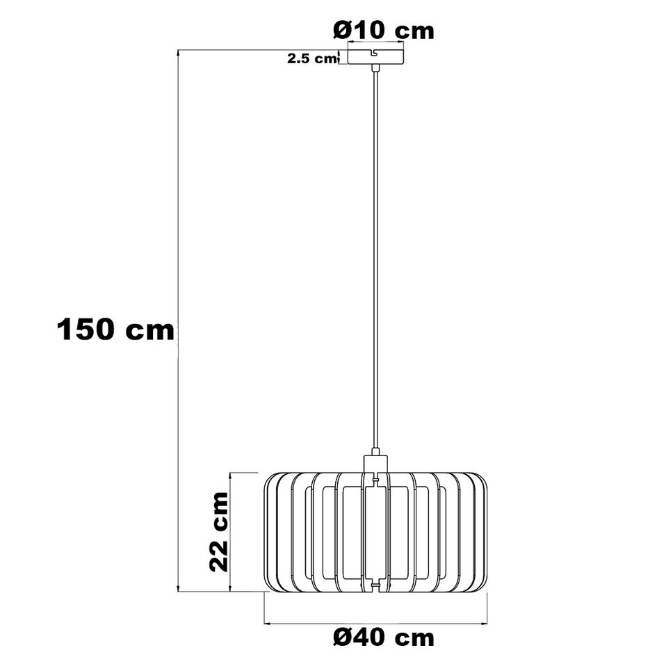 Houten hanglamp Inzai - rond