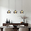 3-staps dimbare 3-lichts hanglamp Gujo - smoke glas en zwart