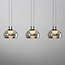 3-staps dimbare 3-lichts hanglamp Gujo - smoke glas en zwart