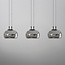 3-staps dimbare 3-lichts hanglamp Gujo - smoke glas en zwart
