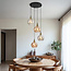 Hanglamp 4-lichts Livia - amber en cognac glas
