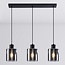 Suspension Palaio 3 lumières en verre fumé - noir