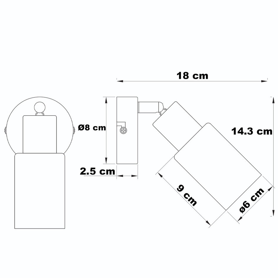 Applique en verre ambré Atica - orientable