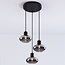 Lampe suspendue moderne avec verre fumé, 3 lumières - Vida