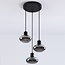 Lampe suspendue moderne avec verre fumé, 3 lumières - Vida