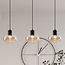 Suspension Vere 3 lumières en verre ambré - noir