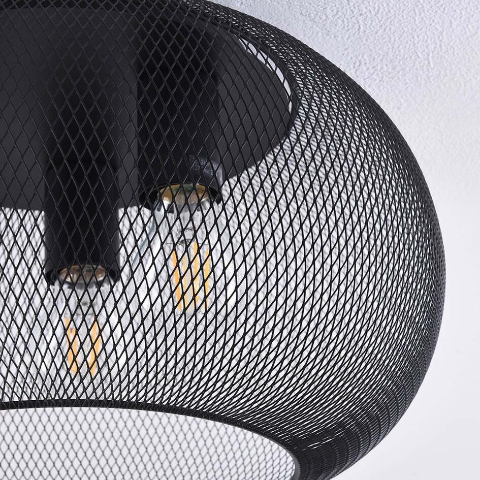 Plafonnier à 3 lumières Caia en métal noir