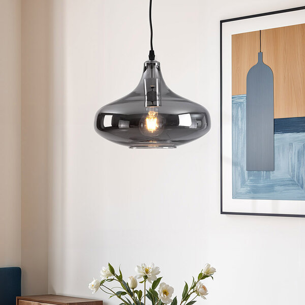 1-lichts hanglamp Trinidad met smoke glas - variant 1