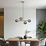Design plafondlamp goud met smoke glas, 4-lichts - Asun