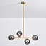4-lichts hanglamp Asun - smoke glas en goud