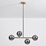 Design plafondlamp goud met smoke glas, 4-lichts - Asun