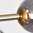 Design plafondlamp goud met smoke glas, 4-lichts - Asun