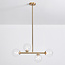 Lampe suspendue Asun avec cadre en or et sphères en verre transparent
