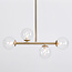 Lampe suspendue Asun avec cadre en or et sphères en verre transparent