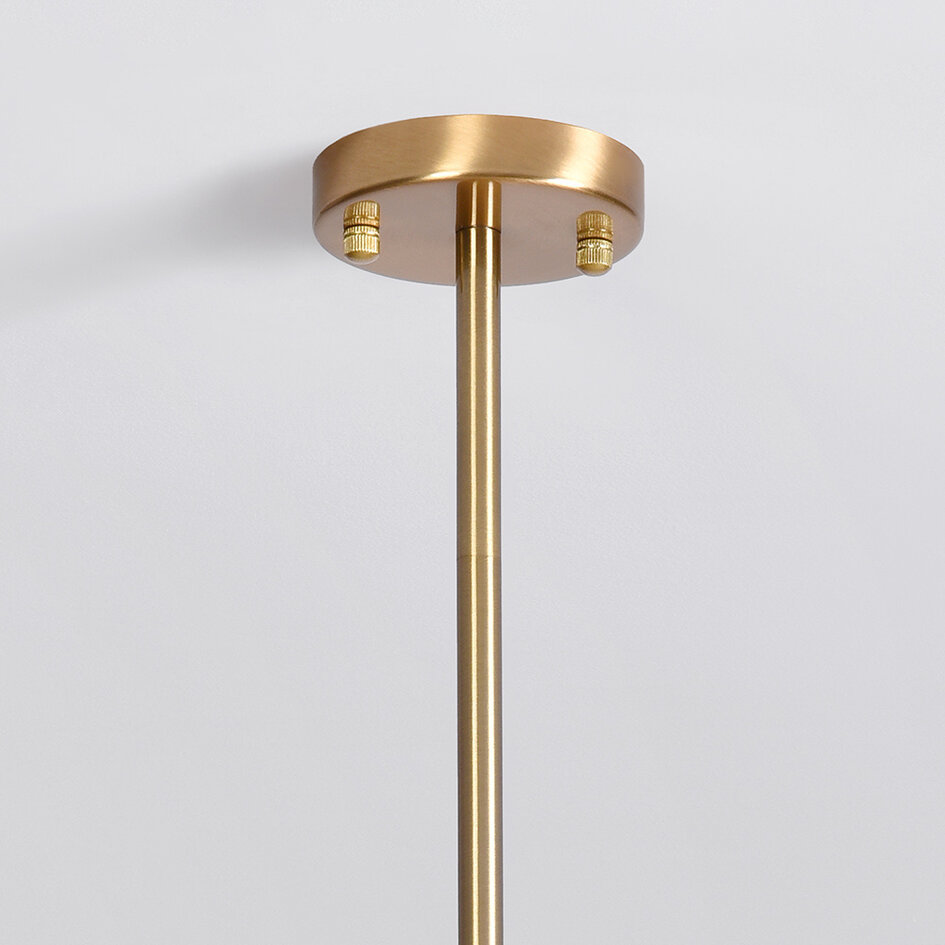 Lampe suspendue Asun avec cadre en or et sphères en verre transparent