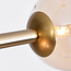 Hanglamp Asun met gouden frame en amber glazen bollen