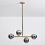 Suspension Asun 4 lumières en verre fumé à effet miroir - doré