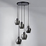 5-lichts hanglamp Glendale - smoke glas